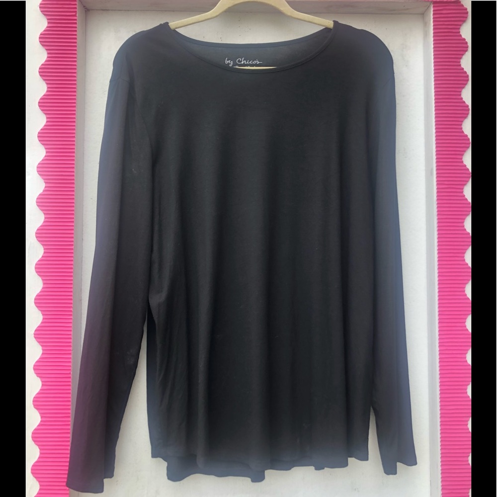 Chico’s black long sleeve shirt
